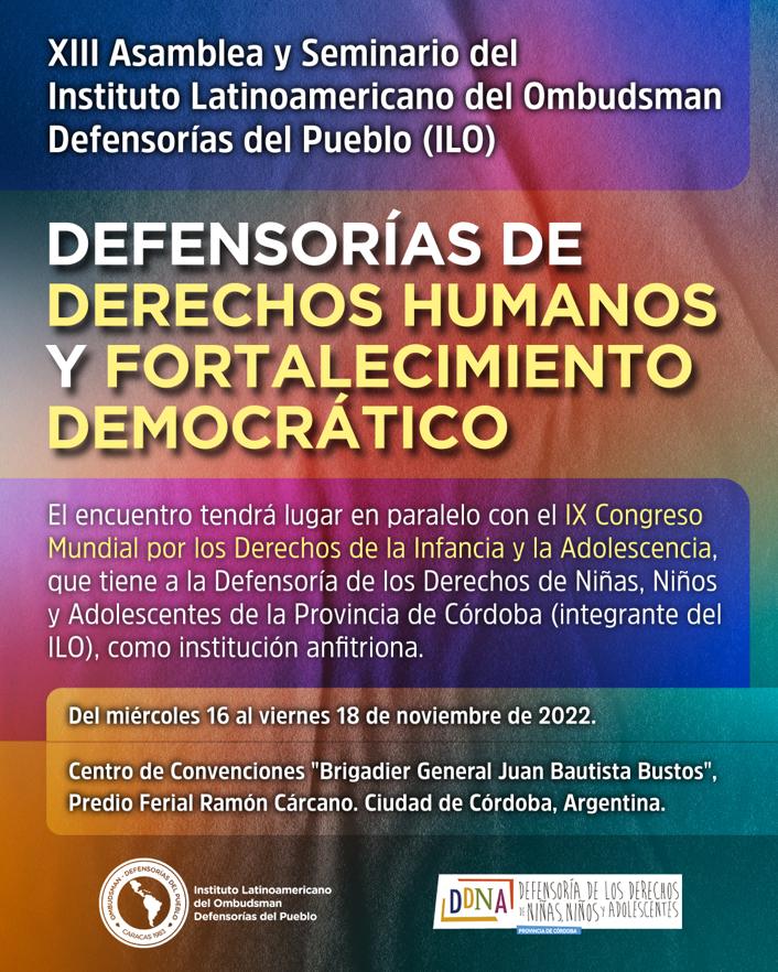 XIII ASAMBLEA Y SEMINARIO DEL ILO - 16 AL 18 DE NOVIEMBRE DE 2022 - CÓRDOBA - ARGENTINA